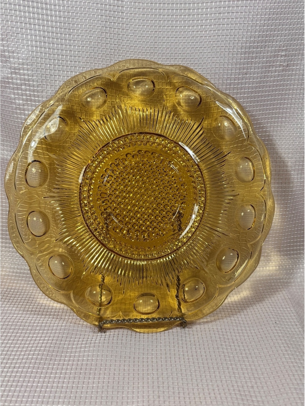 265 - Vintage 1960s Bartlett Collins St. Genevieve Amber 11" Glass Plate